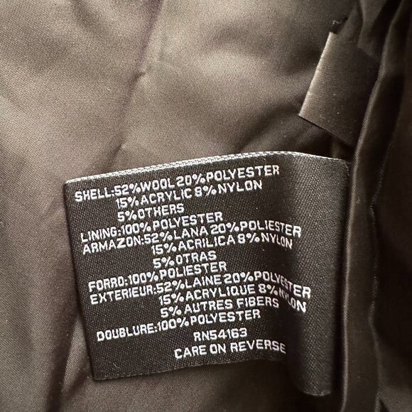 Nine West Pea Coat Womens 4 Wool Blend Notch Double Breast Grey - Picture 13 of 13